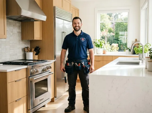 Appliance Repair Hero technician in a Bradley, IL kitchen after an appliance repair